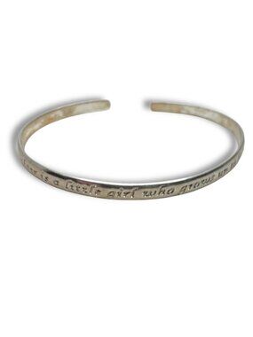 LA Sterling Silver Inspirational Mother Daughter Saying Cuff Bracelet